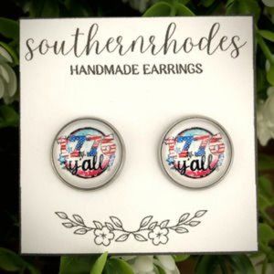1776 Yall Stud Earrings | 4th of July | 16mm